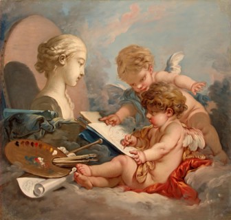 Cupids. Allegory of Painting, 1760. Creator: Francois Boucher.
