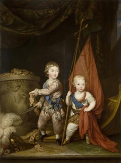 Portrait of Grand Dukes Alexander Pavlovich and Constantin Pavlovich, 1781. Creator: Richard Brompton.