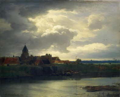 Landscape with a River, 1866. Creator: Andreas Achenbach.