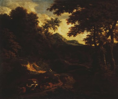Forest Landscape with Figures by the Road, 1695. Creator: Cornelis Huysmans.