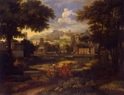 Landscape with Moses Saved from the Nile, 1650. Creator: Etienne Allegrain.