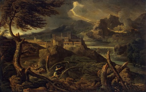 Landscape with Lightning, 1668. Creator: Gaspard Dughet.