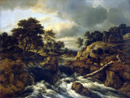 Waterfall in a hilly landscape, 1660. Creator: Jacob van Ruisdael.