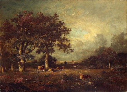 Landscape with Cows (Eremitage), 1870. Creator: Jules Dupré.