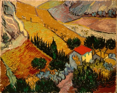 Landscape with House and Ploughman, 1889. Creator: Vincent van Gogh.