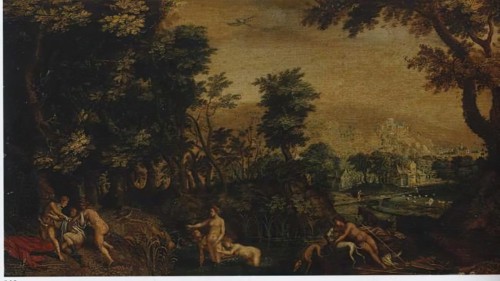 Landscape with Diana and Callisto, 1655. Creator: Anton Mirou.