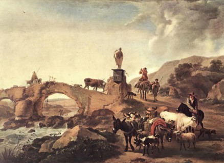 Italian Landscape with a Small Bridge, 1656. Creator: Nicolaes Berchem.