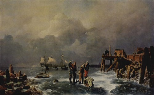Shore of the Frozen Sea (Winter Landscape), 1839. Creator: Andreas Achenbach.