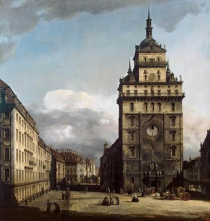 Square with the Kreuzkirche in Dresden, 1751. Creator: Bernardo Bellotto.