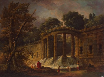 Pavilion with a Cascade, 1767. Creator: Hubert Robert.