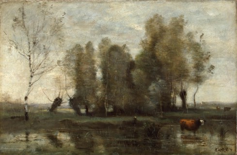 Trees in a Swamp, 1857. Creator: Jean-Baptiste-Camille Corot.