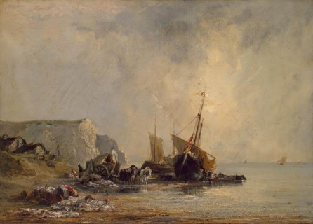 Boats near Shore of Normandy, 1823. Creator: Richard Parkes Bonington.