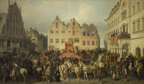 Town of Riga Swearing Allegiance to Russia in 1710, 1868. Creator: Alexander von Kotzebue.