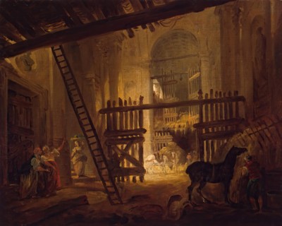 Stable in Ruins of the Villa Giulia, 1760. Creator: Hubert Robert.