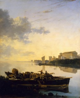 Boat at Sunset, 1655. Creator: Adam Pynacker.