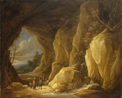 Landscape with a Grotto and a Group of Gipsies, 1640. Creator: David Teniers II.