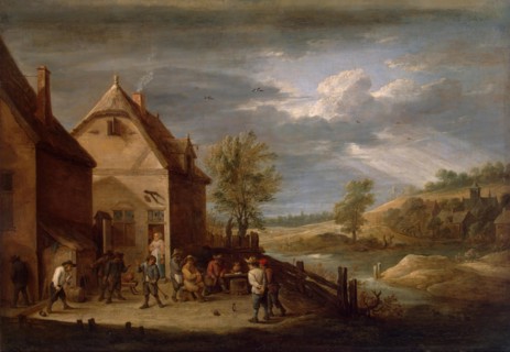 Landscape with Peasants Bowling, 1640. Creator: David Teniers II.