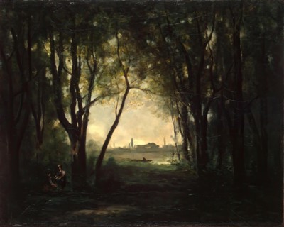 Landscape with a Lake, 1870. Creator: Jean-Baptiste-Camille Corot.