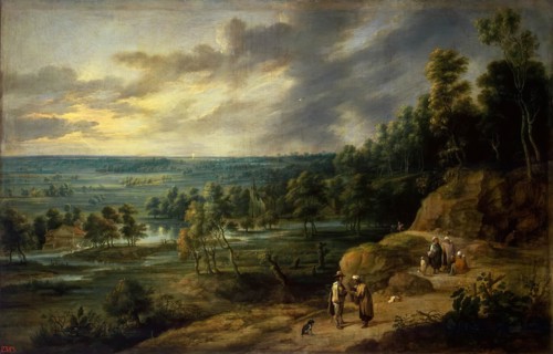 Landscape with a Fortune-Teller, 1640. Creator: Lucas van Uden.