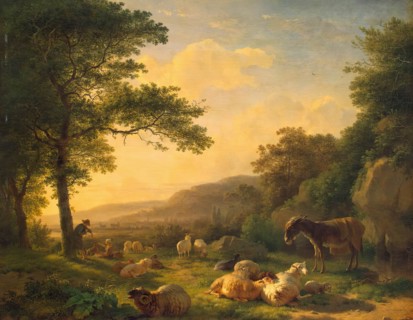 Landscape with a Flock of Sheep, 1800. Creator: Balthasar Paul Ommeganck.