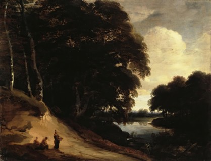 Forest Landscape with a River, 1650. Creator: Lodewijk de Vadder.
