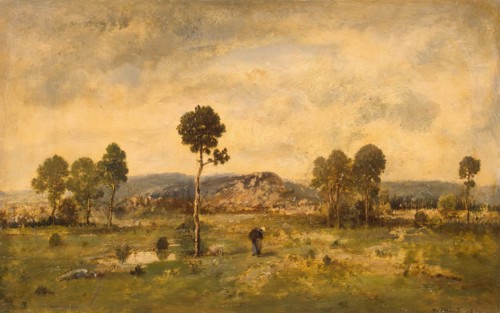 Landscape with a Pine-tree, 1864. Creator: Narcisse Virgile Diaz de la Pena.