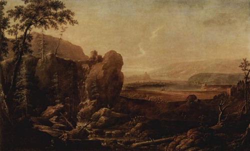 Landscape with a Waterfall, 1725. Creator: Johann Friedrich Alexander Thiele.