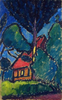 Landscape with Red House, 1911. Creator: Alexei Jawlensky.