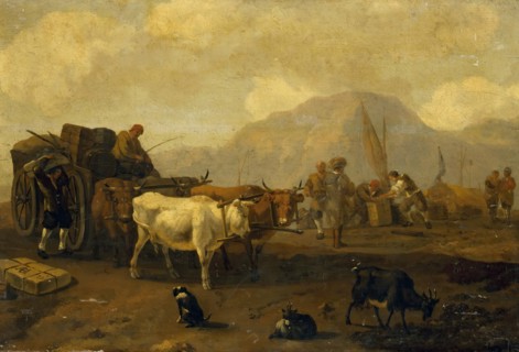 Landscape with a Cart Driven by  Bullocks, 1664. Creator: Abraham Jansz Begeyn.