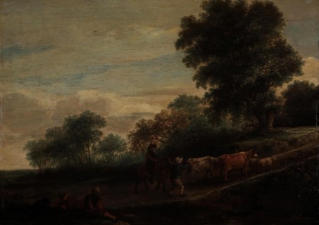 Landscape with Shepherds and Cattle, 1645. Creator: Adriaen van Ostade.