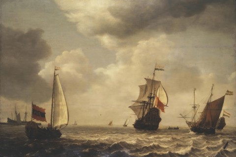 Stormy Sea with Sailing Ships, 1640. Creator: Simon de Vlieger.