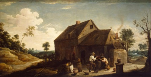 Landscape with Peasants before an Inn, 1630. Creator: David Teniers II.