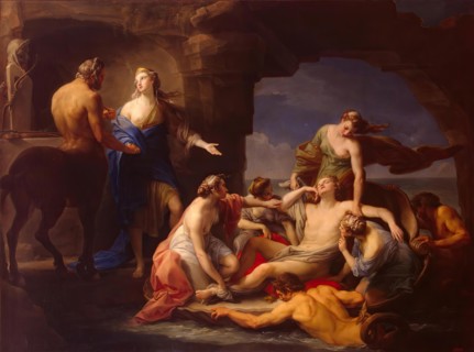 Thetis takes Achilles from the Centaur Chiron, 1770. Creator: Pompeo Batoni.