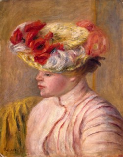 Young Woman in a Flowered Hat, 1892. Creator: Pierre-Auguste Renoir.