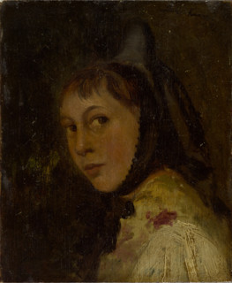 Head of a Peasant Woman, 1872. Creator: Ludwig Knaus.