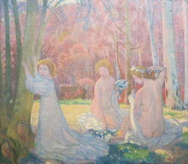 Figures in a Spring Landscape, (Sacred Grove), 1897. Creator: Maurice Denis.