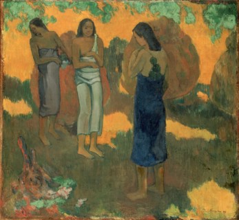 Three Tahitian Women Against a Yellow Background, 1899. Creator: Paul Gauguin.