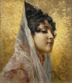 Portrait of a Woman in Profile, 1888. Creator: Roberto Fontana.