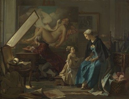 The Studio of the Engraver, 1850. Creator: Jean-Baptiste Antoine Emile Beranger.