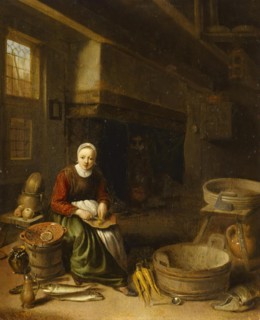 Kitchen Scene, 1648. Creators: Pieter Cornelisz. van Slingeland, Pieter Jacobsz. Duyfhuijsen, Egbert van der Poel.