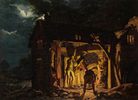 Iron Forge Viewed from Without, 1773. Creator: Joseph Wright of Derby.