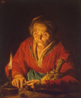 Old Woman with a Candle, 1640. Creator: Matthias Stomer.