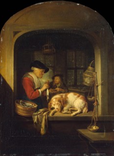 Herring Seller, 1673. Creator: Gerrit Dou.