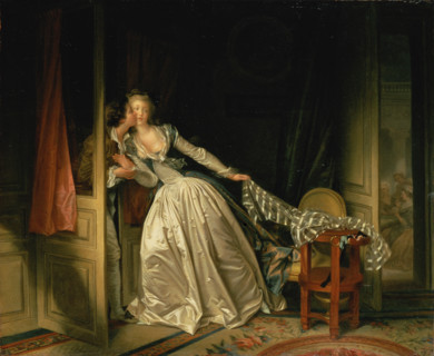 The Stolen Kiss, 1790. Creators: Marguerite Gerard, Jean-Honore Fragonard.