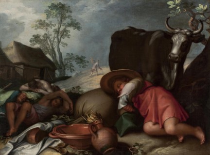 Landscape with Herdsmen and Satan Sowing Darnel, 1604. Creator: Abraham Bloemaert.