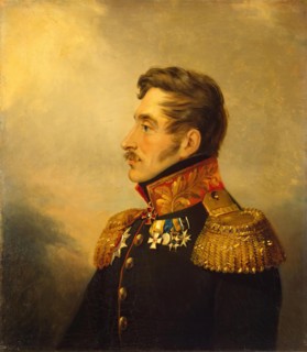 Portrait of Vasily P. Obolensky (1780-1834), 1823. Creator: Workshop of George Dawe.