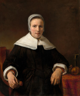 A Woman Holding a Pink, 1656. Creator: Rembrandt Harmensz van Rijn.