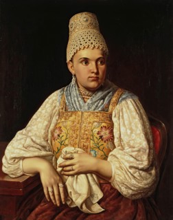 Portrait of Anna Filatova, a Merchant's Wife, 1840. Creator: Unknown.