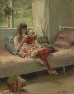 Good Friends (Portrait of the Artist's Sister Berta Edelfelt), 1881. Creator: Albert Edelfelt.