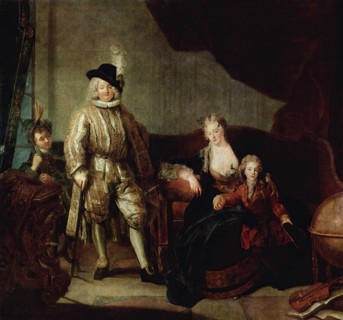 Portrait of Baron von Erlach with his Family, 1711. Creator: Antoine Pesne.